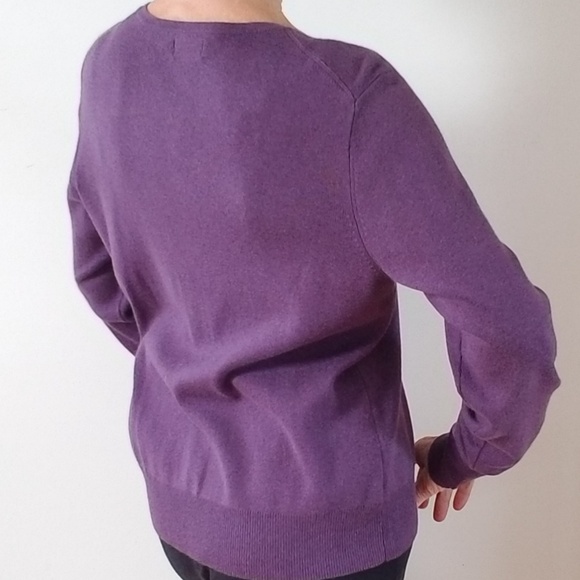 Craft & Barrow Plum Pima Cotton Cardigan, Size L - Picture 2 of 10